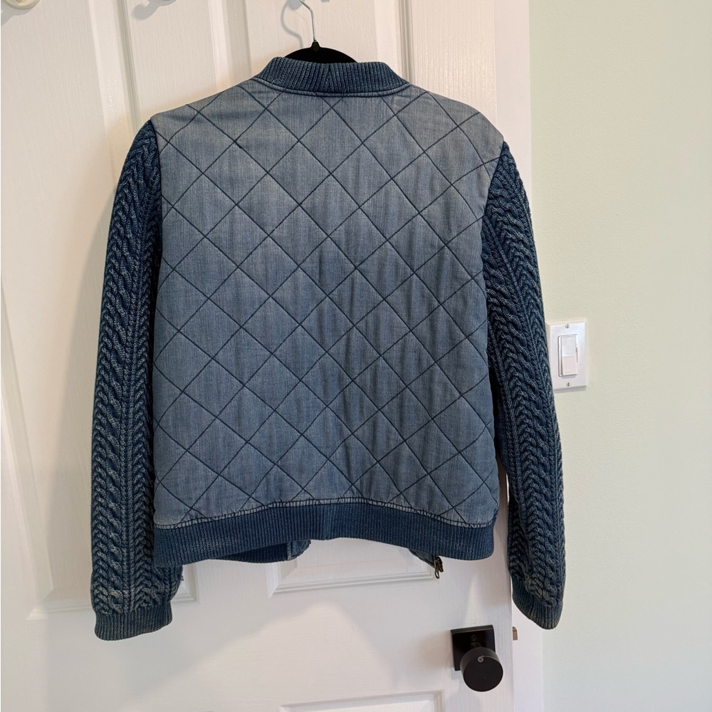 Women’s Denim Bomber Jacket - Picture 2 of 3